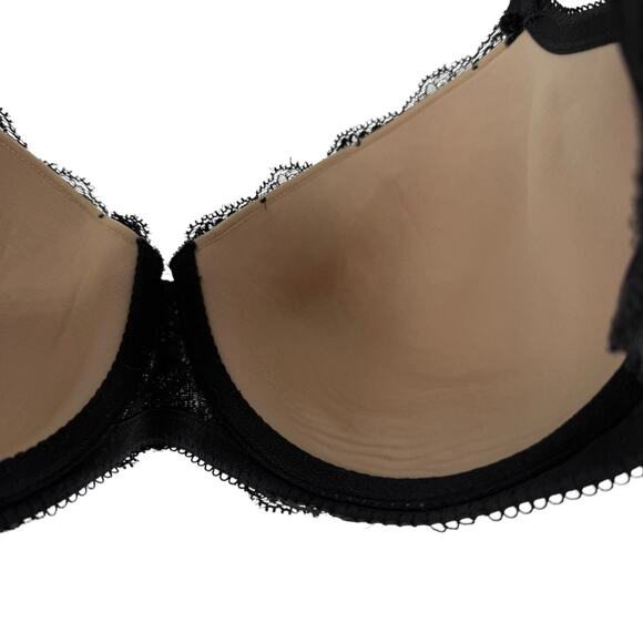 Cacique Bra Size 38F Purple Black Lace Underwired Strappy Sexy Back Closure Bra - Picture 6 of 10